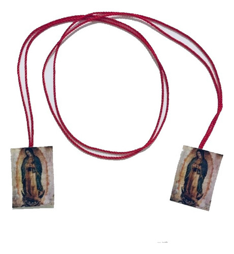 56 Collar Hilo Rojo Escapulario Milagrosa Virgen Guadalupe