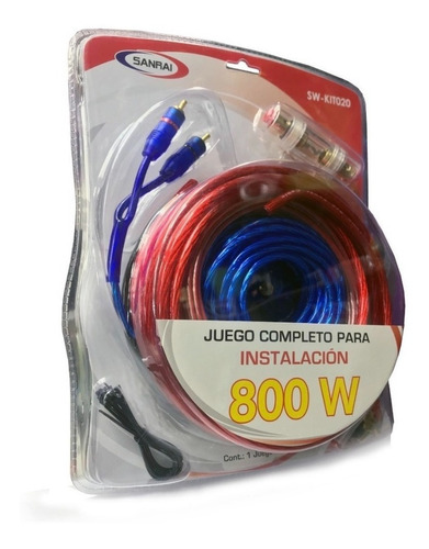 Kit De Cables Para Instalacion De Potencia 8 Gauges Woofer