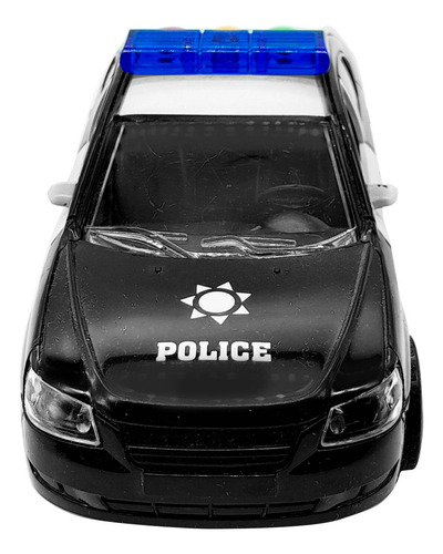 Patrullero Auto Policía A Fricción, Con Luz Y Sonido - 13116 Color Negro