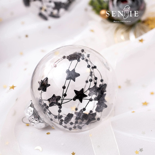 Juego De Bolas Para Adornos Navideños De Plástico Transparen