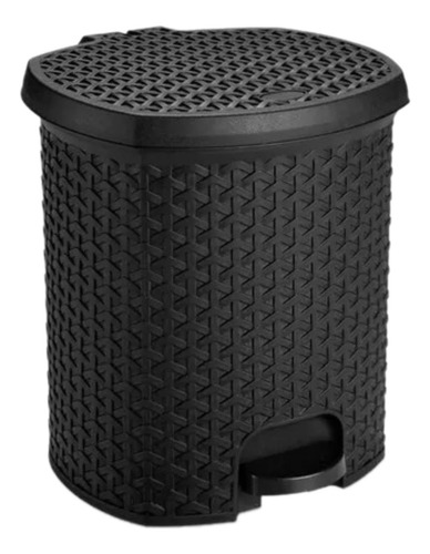Lixeira Cesto 15 Litro Rattan Com Pedal Para Banheiro Quarto