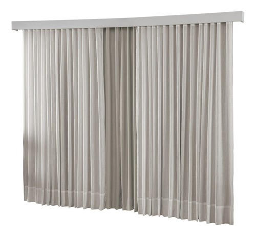 Cortina Blackout Com Linho 4.00x2.20 Trilho Suíço Duplo Max