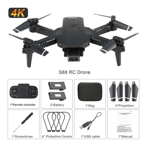 Mini Drone S68 Rc Con Cámara Fpv De 4k Wifi