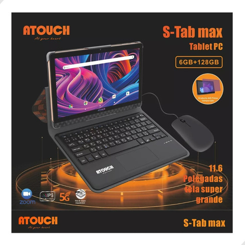 Tablet Estudos 11.6 Polegadas 128 Gb + Mouse Capa E Teclado