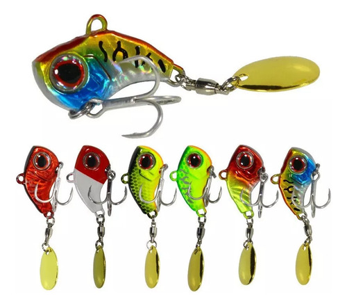 6pc 13g Metal Vib Señuelo De Pesca Cebo Spinner Hundimiento