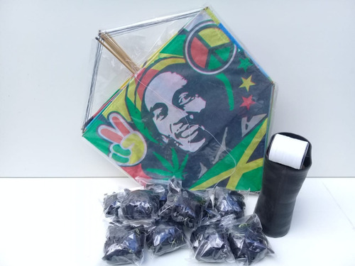 Pipas Kit Pipeiro: 20 Pipas De 50cm + 20 Rabiolas + Linha