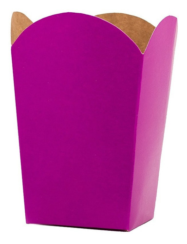 Caja Pochoclera Violeta X 10 Pop Corn  Cotillon