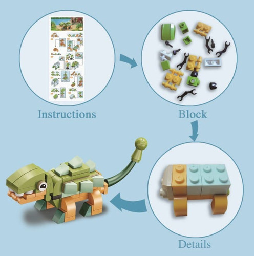 Bloques De Construcción Dinosaurios Para Armar 6 En 1.f