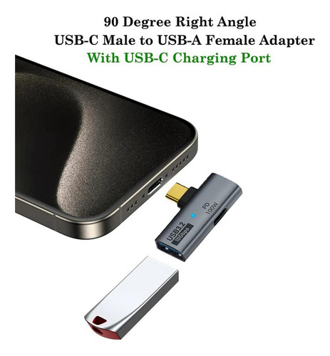 Adaptador Tipo C A Usb De 100w, Carga Pd De 100w Para