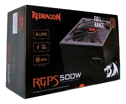 Fuente De Poder Redragon 500w Certifi 80+ Br - Sku:rgps-500w