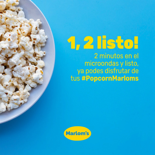 Imagen 4 de 9 de Pochoclos Marloms Manteca Salado Para Microondas Sin Tacc