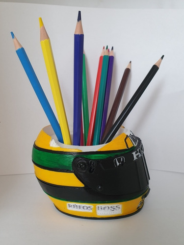 Lapicero Casco Ayrton Senna 3d Porta Lápiz Ayrton Senna 3d