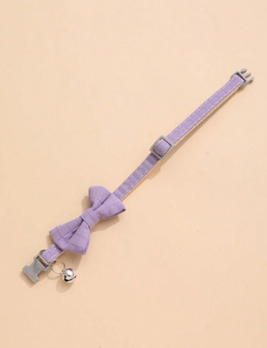 Collar Con Moño Para Gato O Perro. Elegi Color. Color Violeta Mono Tamaño Del Collar Único