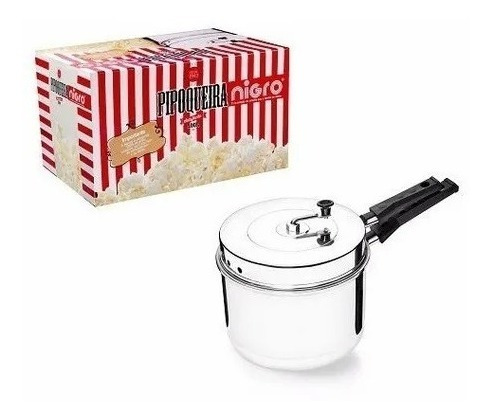 Imagem 3 de 3 de Pipoqueira Em Aluminio Nigro Panela Pipoqueira Com Manivela