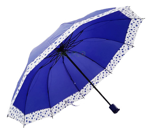 Guarda-chuva Grande Reforçado Contra Vento Cabe Na Bolsa Cor Azul-escuro