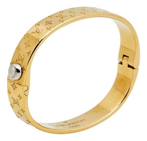 Pulsera Esclava Lv Enchapada En Oro 18k Dorado 6 Cm 17 Cm
