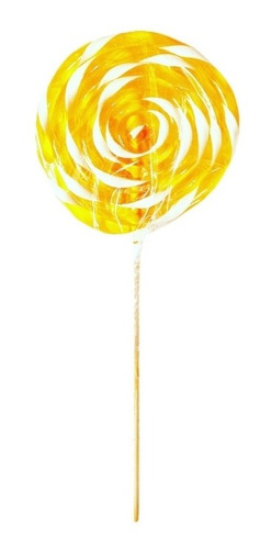 10 Paletas De Caramelo Amarillo Con Blanco. Dulce Artesanal.