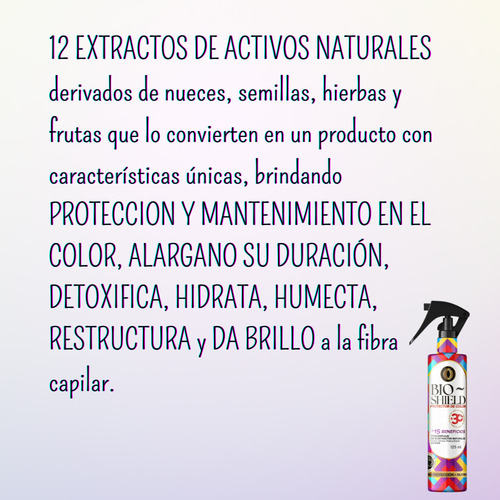 Ouro Tratamiento Protector De Color Bioshield Brillo 125ml | Cuidado Capilar | Protección y Brillo | Para Cabello Teñido y Dañado