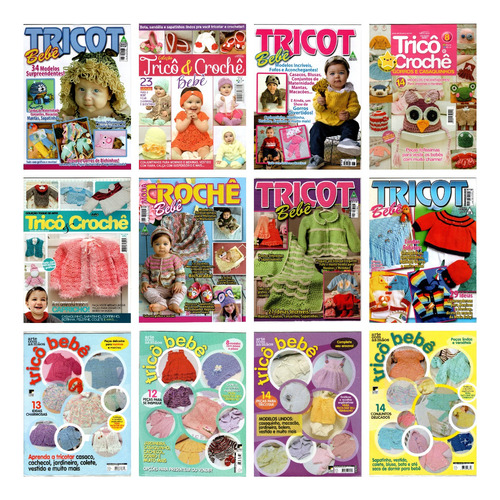 Kit  12  Revistas Tricô Tricot Crochê Bebê