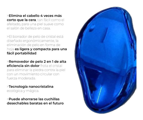 Depiladora Manual Nano Sin Dolor Exfoliante Hopemob Color Azul Fuerte Métalico