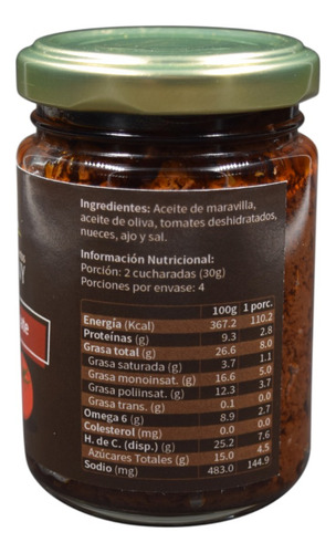Pesto De Tomate 130g Toscany - Gourmet Saludable