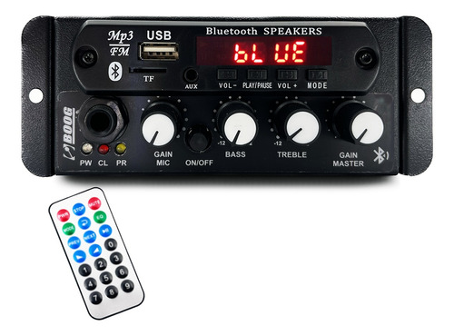 Mixer Automotivo Estéreo Entrada Microfone Usb P2 Bluetooth