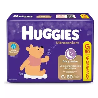 Huggies Ultraconfort Talles M 68u, G 60u, Xg 52u Y Xxg 50u