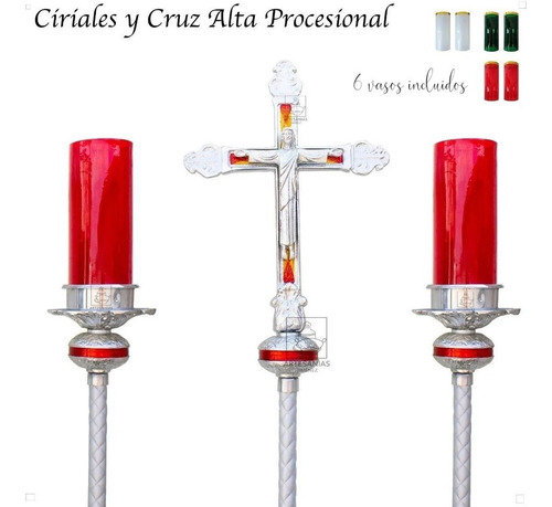 Imagen 1 de 3 de Ciriales Y Cruz Alta (cruz Alta Procesional)