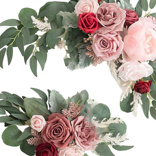 Hojas Botín De Flores Artificiales Para 4 Vino Rosado Tinto
