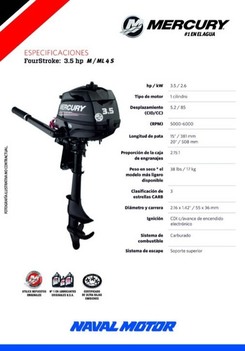 Motor Fuera De Borda Mercury 3.5 4 Tiempos