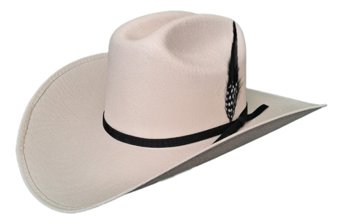 Sombrero Laredo Plano Refal Lona Fina 100x F10 Unisex Pluma