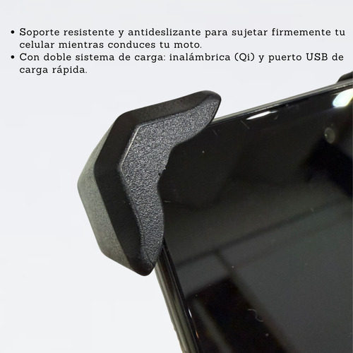 Soporte Celular Inalambrico Con Usb Negro