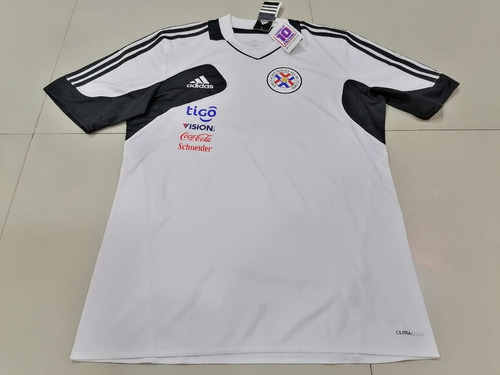 Paraguay Jersey Camiseta De Practica Usada Jugador Blanca