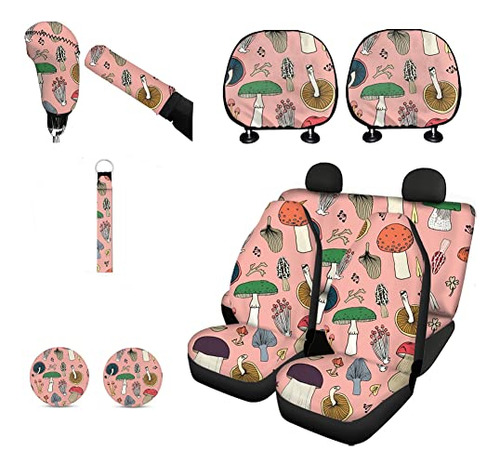 Fkelyi Car Seat Covers Full Set For Women Girls Cartoon Mush