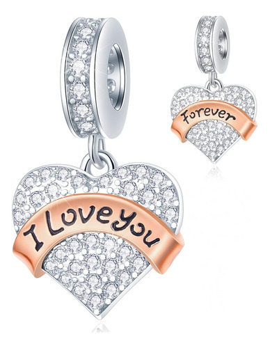 Charms De Corazón I Love You Forever En Plata De Ley 925, Se