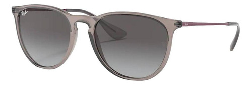 Óculos de sol Ray-Ban Erika Color Mix Standard armação de náilon cor polished shiny transparent grey, lente grey degradada, haste bordeaux de metal - RB4171