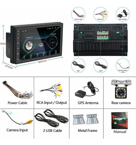 Zk Compatible Estéreo De Coche Android Doble Din 7 Pulgadas