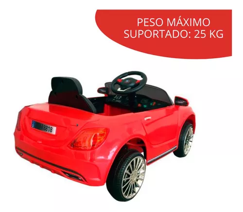 Mini Carro Elétrico Infantil com Controle Remoto - BW007BR - Importway -  Branco