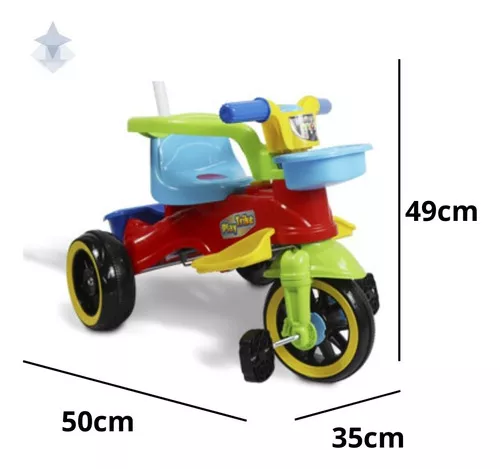 Triciclo Infantil Passeio Empurrador 2 Em 1 Importway BW003AZ