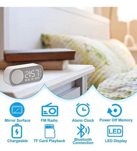 ~ Despertador Digital Led Con Radio Fm Y Altavoz Bluetooth