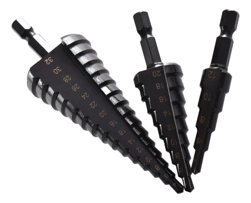 Juego De Brocas Escalonadas Hss Cobalt For Metal, Pvc Y Mad