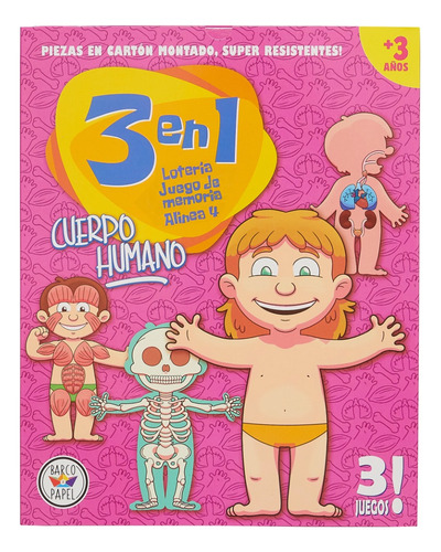 Juego De Mesa Infantil Didáctico 3 En 1 Cuerpo Humano