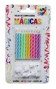 Velas Magicas Multicolores Blister X10 U