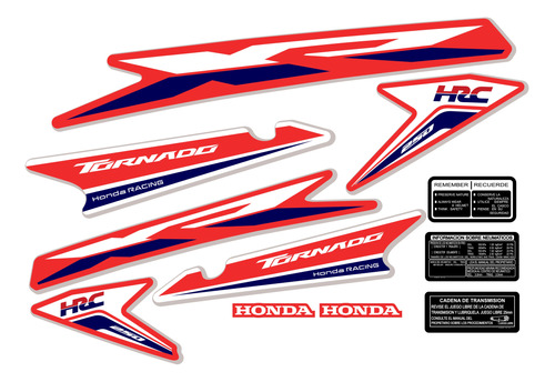 Kit Calcos Completo Honda Xr 250 Tornado - Alta Calidad! Hr