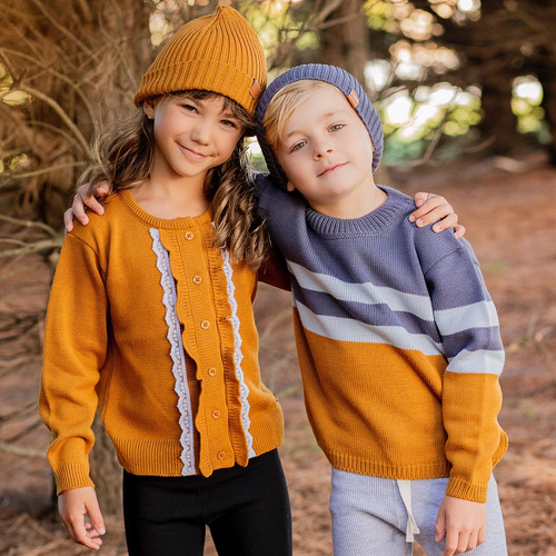 Cardigan Jabot Mini Anima Tejido Abrigo Bebe Kids Dijon