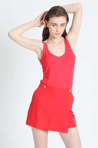 Top Tirantes Con Tachas Rojo Liola