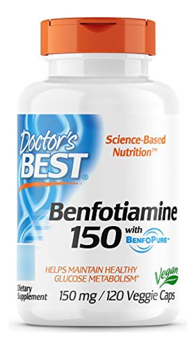 Doctor's Best Benfotiamina Sin Omg, Sin Gluten, Vegano Sabor Sin Sabor