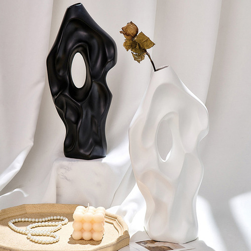 Jarrón Decorativo En Maceta Blanca Para El Hogar