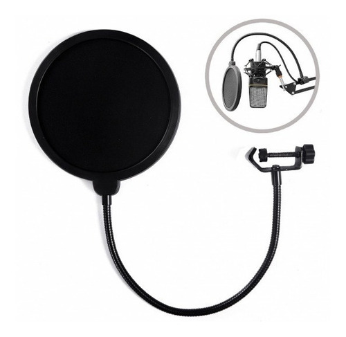 Imagen 3 de 5 de Filtro Antipop Doble Tela Cuello Gans 15cm Diámetro Sms Ws04