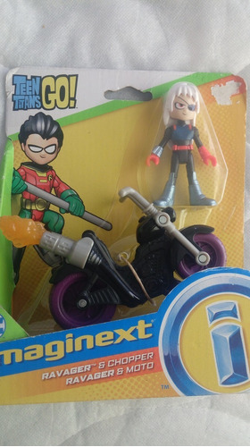 Figura Fisher-Price Imaginext Ravager con moto Teen Go Titans